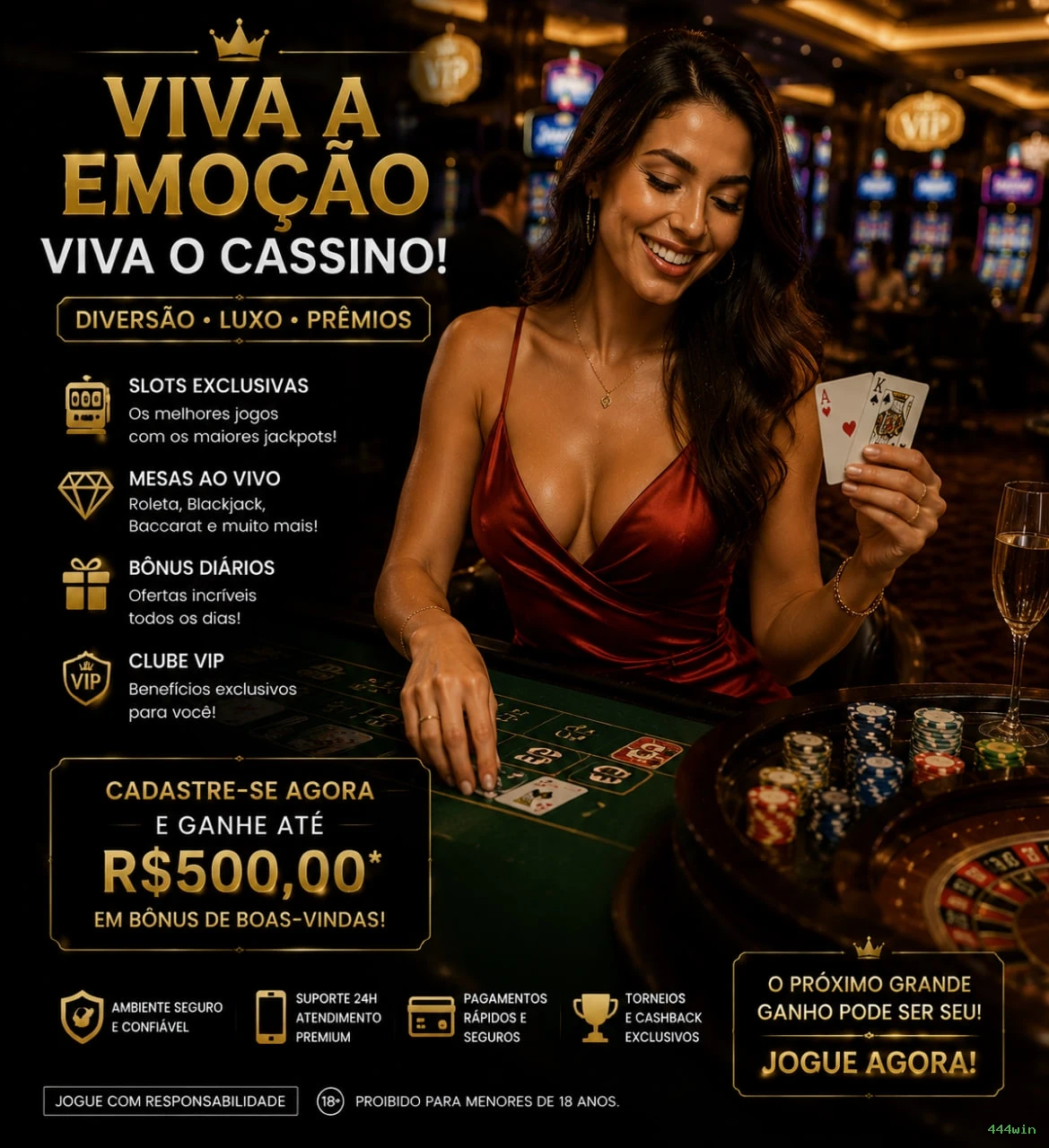 Aplicativo móvel 444win para iOS e Android